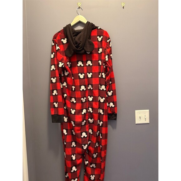 Disney 100 Mickey Mouse One-Piece Pajama Onesie Hooded w/ Ears XL - Picture 5 of 6
